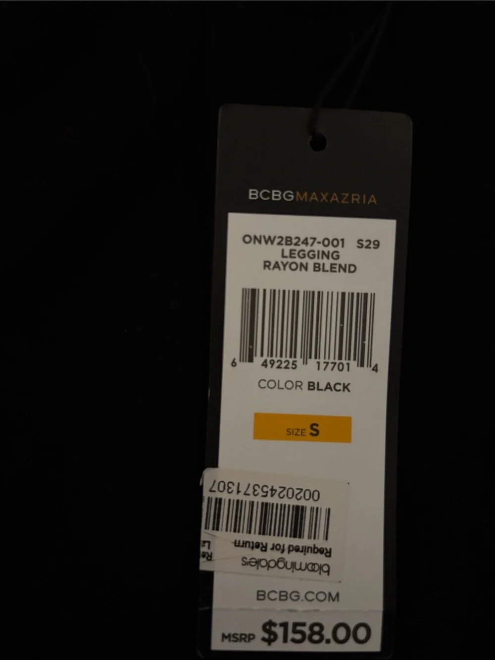 BCBGMaxAzria NWT Black High Rise Stretch Pant Leggings Ponte Pants Small